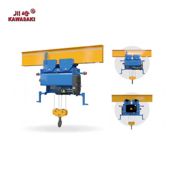 Kawasaki OHFM corrosion-resistant wire rope electric hoist for humid and wet industrial environments