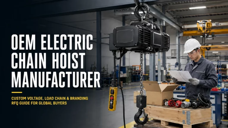 OEM Electric Chain Hoist Manufacturer Custom Voltage, Load Chain, Branding and RFQ Guide for Global Buyers