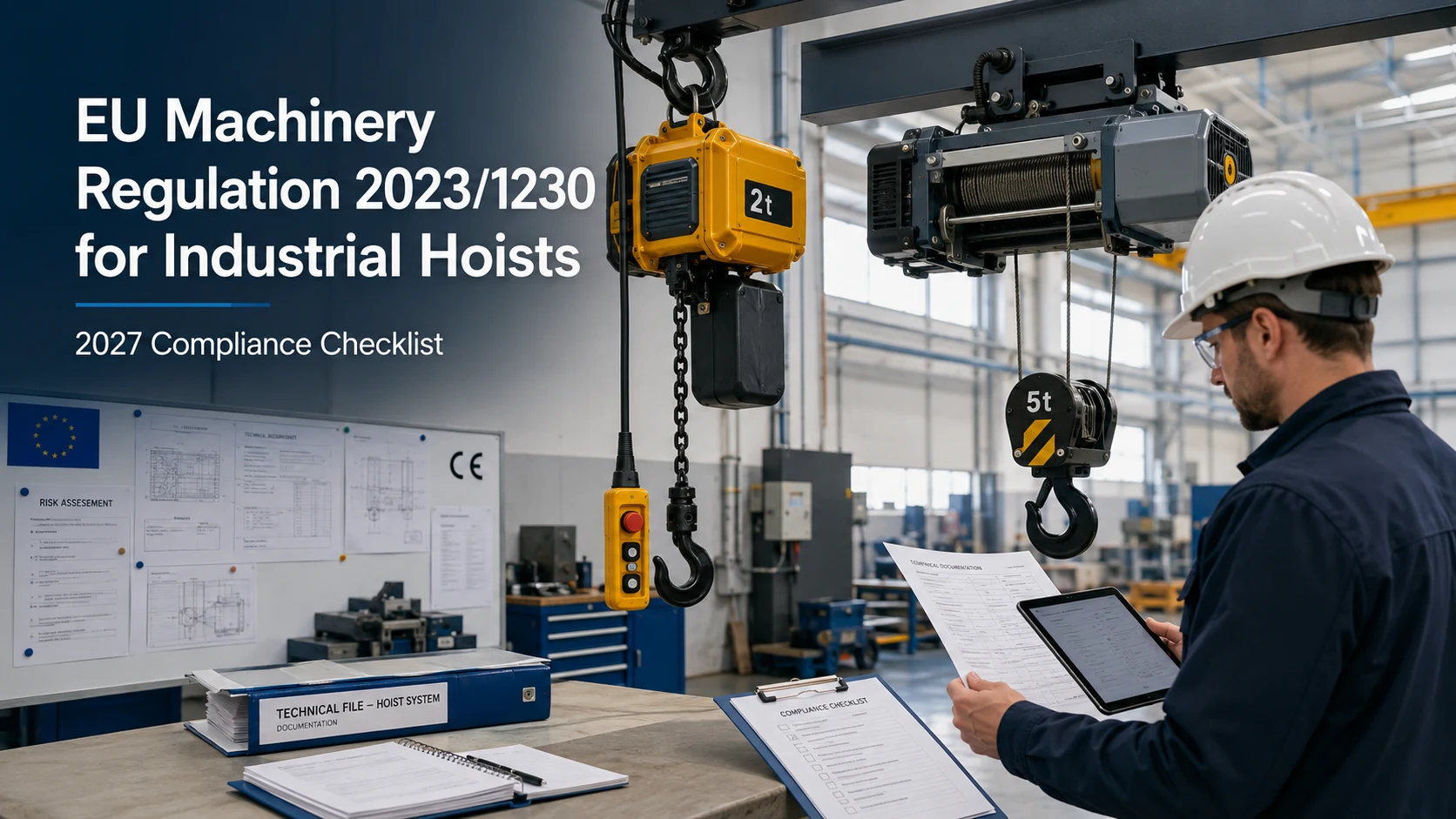 EU Machinery Regulation 20231230 for Industrial Hoists 2027 Compliance Checklist for Manufacturers and Importers