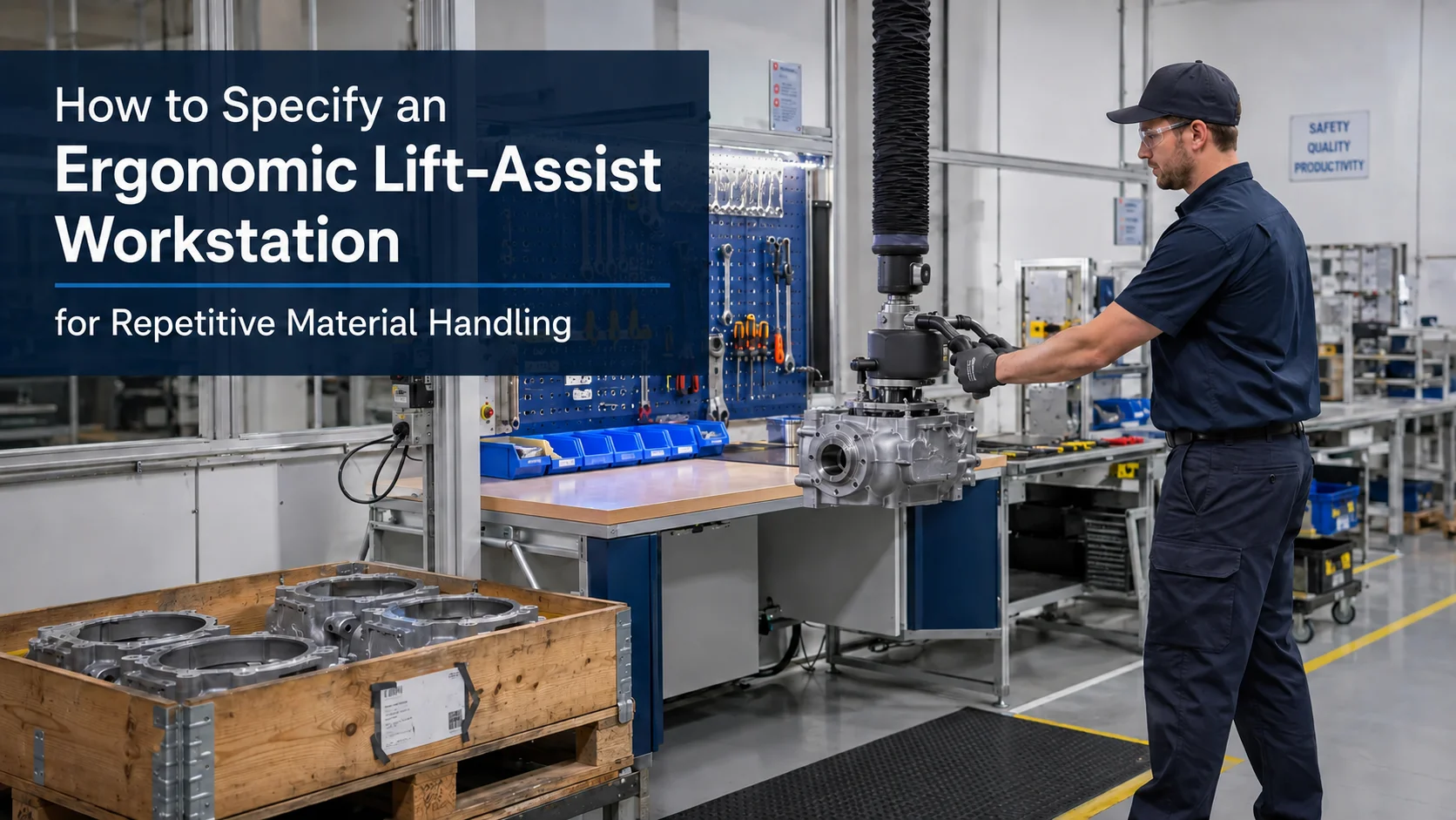 How to Specify an Ergonomic Lift-Assist Workstation for Repetitive Material Handling