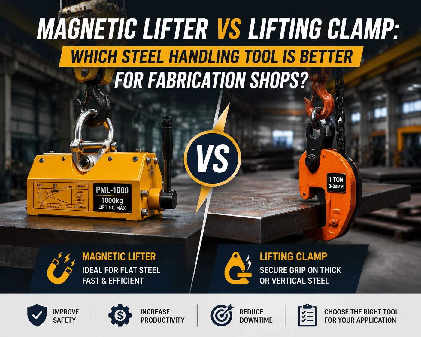 Magnetic Lifter vs. Lifting Clamp How Fabrication Shops Should Choose for Steel Plate Handling